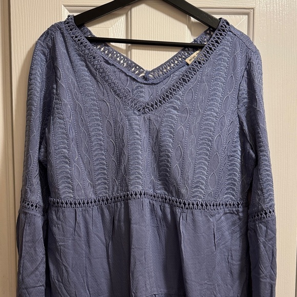 Elegant Blue Lace Women's Blouse - Picture 1 of 2